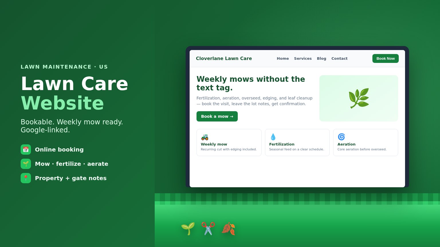 Lawn Care Website: What a Bookable Site Needs