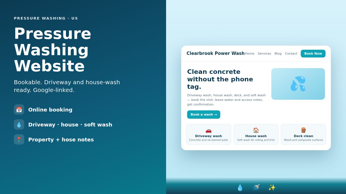 Pressure Washing Website: What a Bookable Site Needs