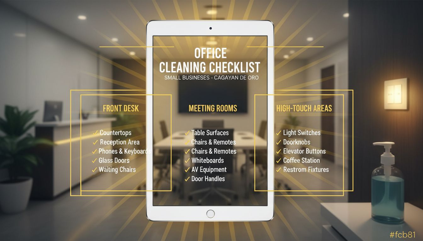 Office Cleaning Checklist For Small Businesses In Cagayan De Oro: Front Desk, Meeting Rooms & High-Touch Areas