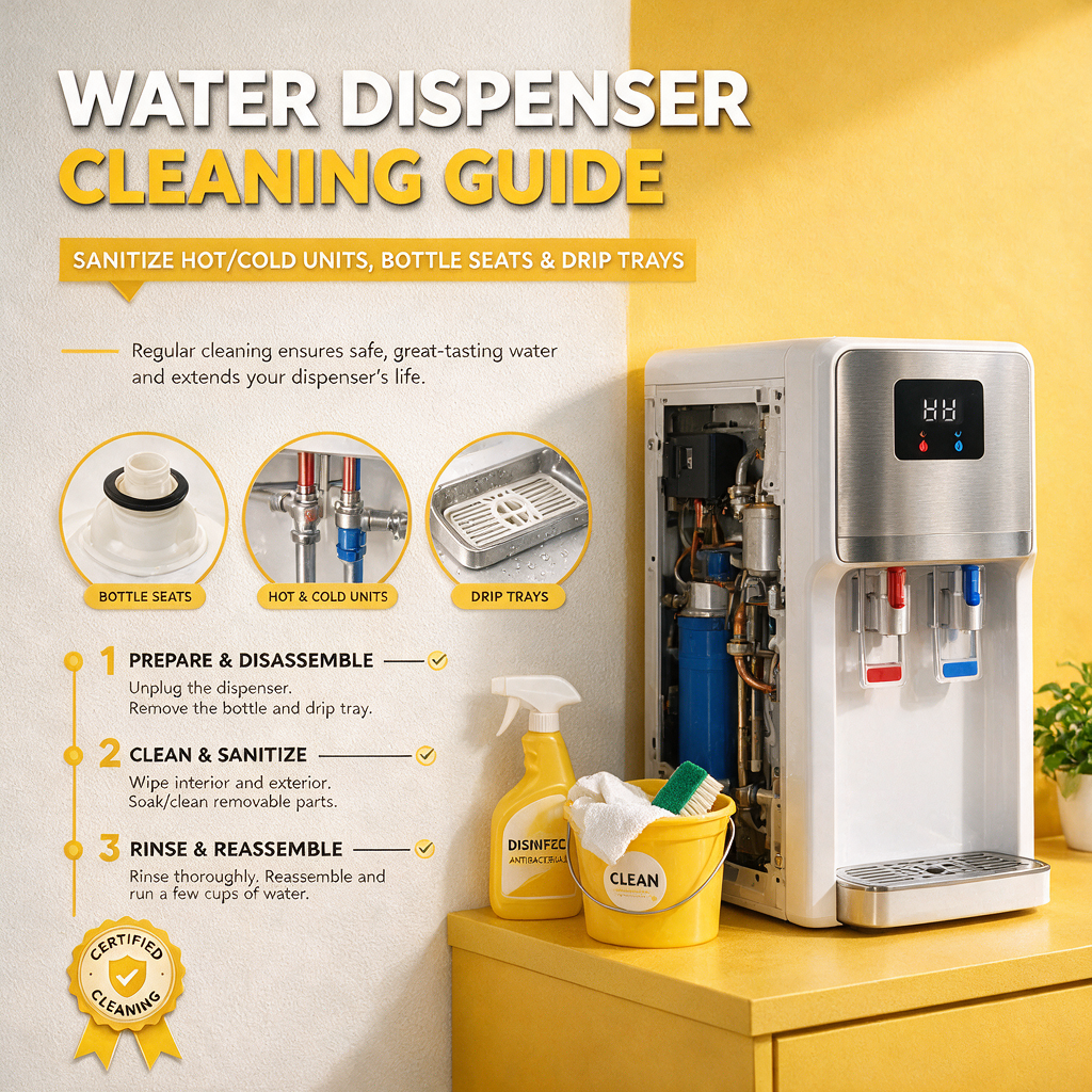 Water Dispenser Cleaning Guide: Sanitize Hot/Cold, Seats, Trays