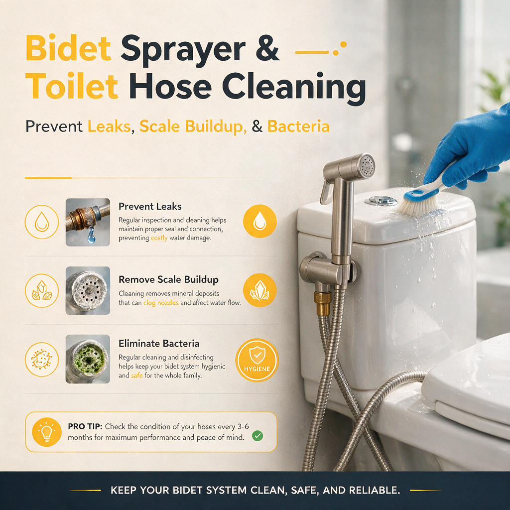 Bidet Sprayer And Toilet Hose Cleaning: Preventing Leaks, Scale Buildup, And Bacteria
