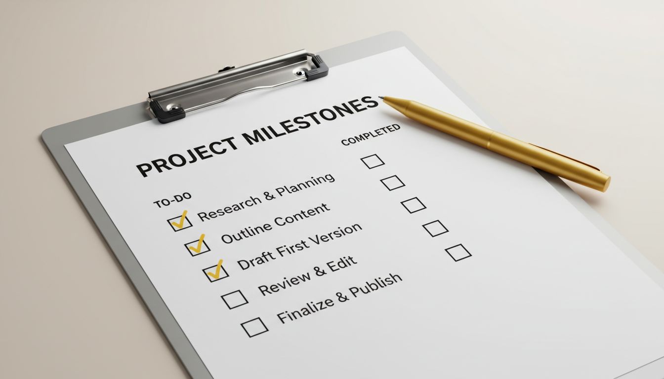 Clean printable-style checklist sheet on a clipboard with a pen, bright neutral background, professional aesthetic