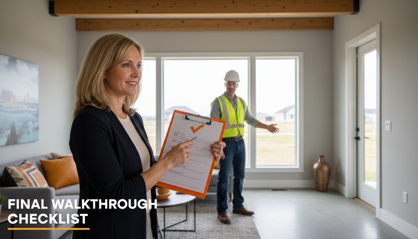 Homeowner doing a final walkthrough with a checklist on a clipboard