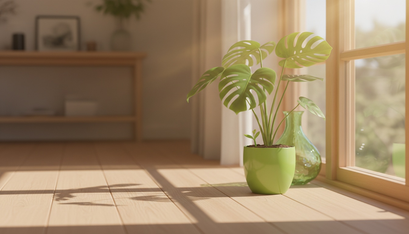 A professional, hopeful photo of sunlight through a window with a plant—symbolizing recovery and stability