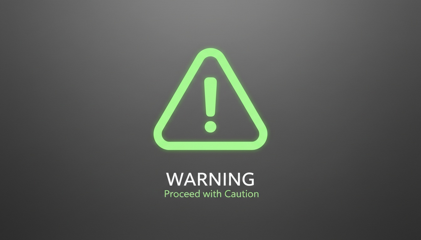 A professional, high-quality photo of a warning sign icon style graphic in a minimalist layout