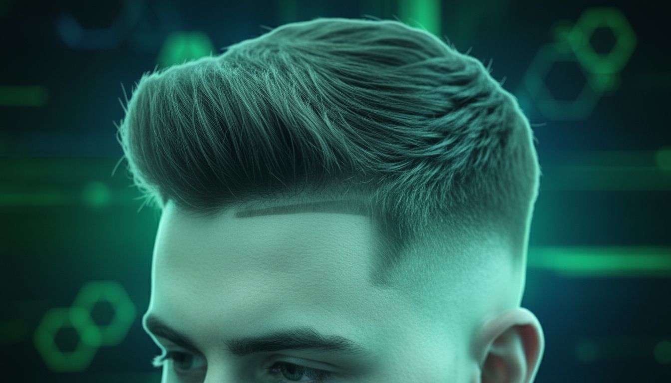 High-quality close-up of a clean mid fade transitioning into textured top, crisp lineup