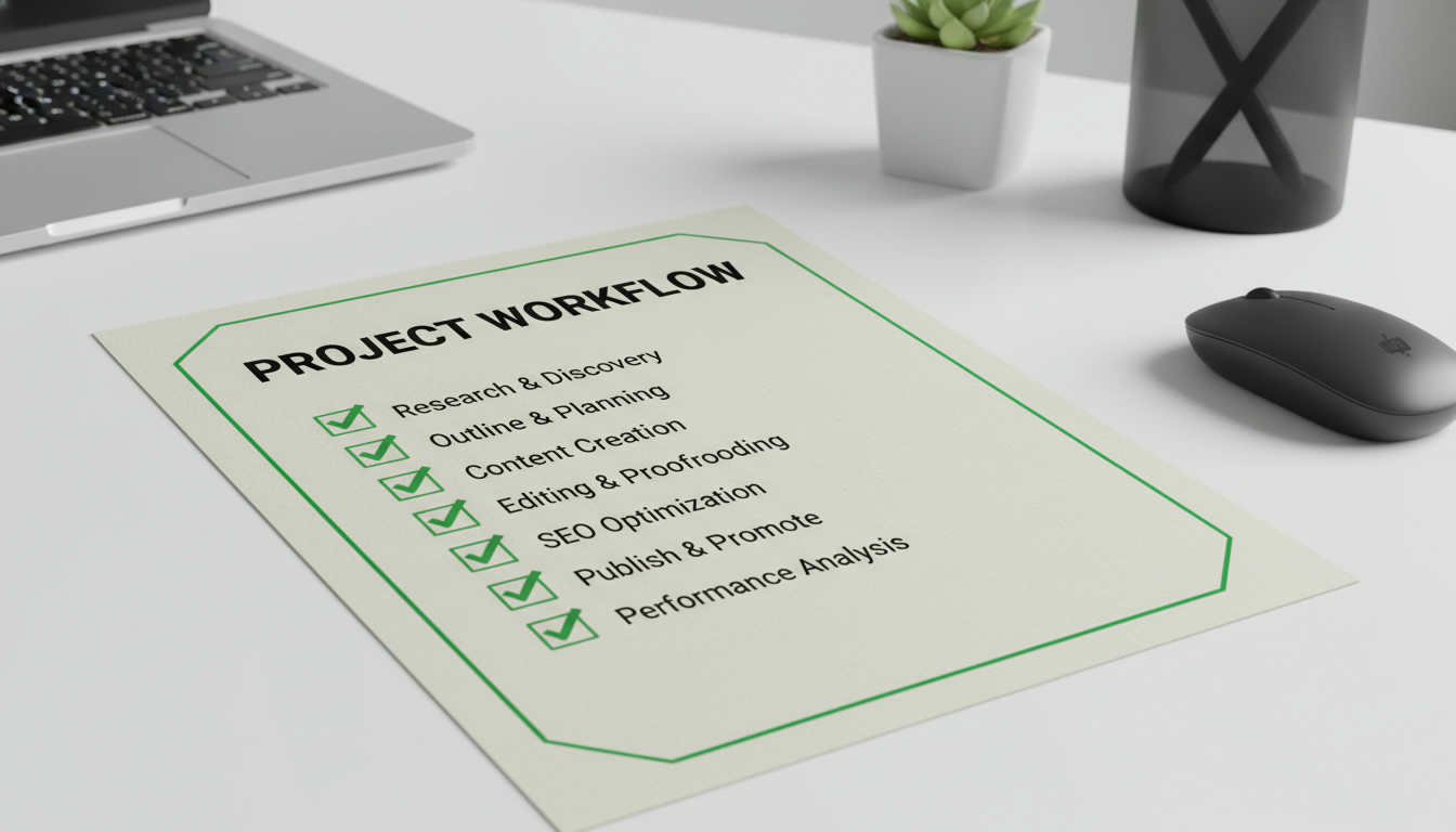 Ảnh chuyên nghiệp một checklist in giấy với ô tick, bối cảnh bàn làm việc tối giản
